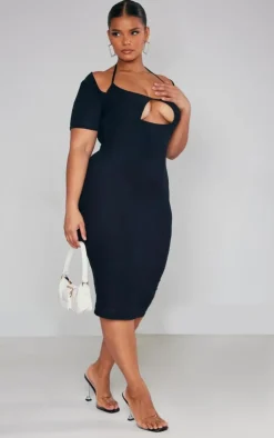 PrettyLittleThing Snatched*Plus Soft Touch Jersey Cut Out Bust Midi Dress