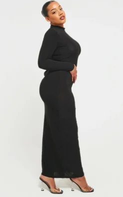 Plus Soft Touch Long Sleeve Cut Out Back Maxi Dress-PrettyLittleThing Sale