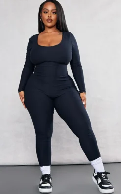 PrettyLittleThing Snatched*Plus Soft Touch Scoop Neck Jumpsuit