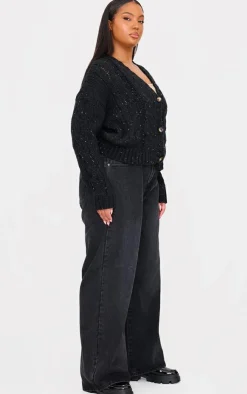 PrettyLittleThing Cardigans*Plus Space Dye Chunky Knit Cardigan