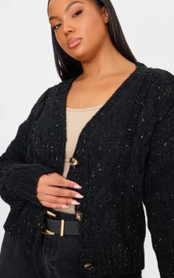PrettyLittleThing Cardigans*Plus Space Dye Chunky Knit Cardigan