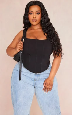 PrettyLittleThing Corsets*Plus Stretch Woven Square Neck Corset