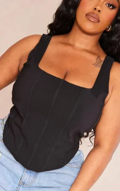 PrettyLittleThing Corsets*Plus Stretch Woven Square Neck Corset