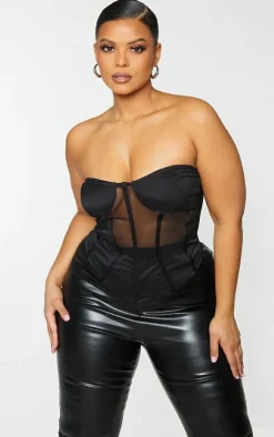 Plus Structured Mesh Corset-PrettyLittleThing Sale