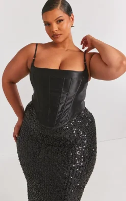 PrettyLittleThing Corsets*Plus Structured Satin Strappy Corset