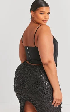 PrettyLittleThing Corsets*Plus Structured Satin Strappy Corset