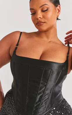 PrettyLittleThing Corsets*Plus Structured Satin Strappy Corset