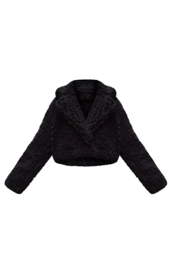 PrettyLittleThing Teddy Coats*Plus Teddy Faux Fur Cropped Coat
