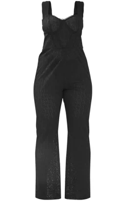 Plus Textured Corset Jumpsuit-PrettyLittleThing Outlet