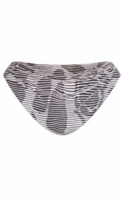 Plus Black Textured High Waisted Bikini Bottoms