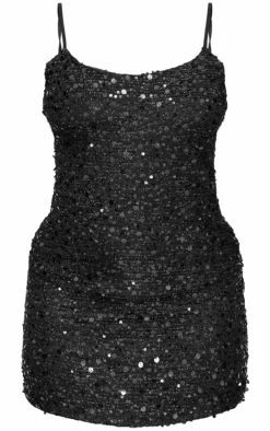 Plus Textured Sequin Embellished Mini Dress-PrettyLittleThing Hot