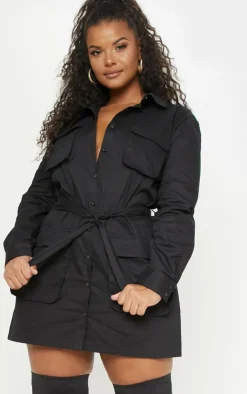 Plus Utility Shirt Dress-PrettyLittleThing New