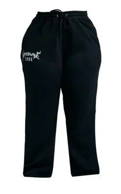 PrettyLittleThing Plus Worldwide Graphic Detail Sweatpants Black