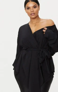 PrettyLittleThing Blouses*Plus Woven Tie Waist Blouse