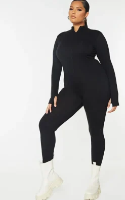 PrettyLittleThing Unitards*Plus Zip Up Long Sleeve Jumpsuit