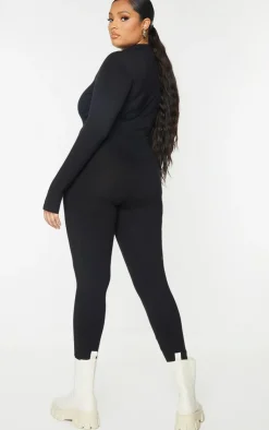 PrettyLittleThing Unitards*Plus Zip Up Long Sleeve Jumpsuit