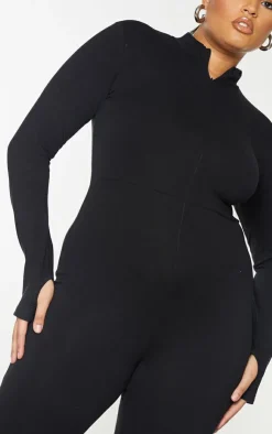 PrettyLittleThing Unitards*Plus Zip Up Long Sleeve Jumpsuit
