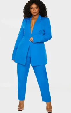Sale PrettyLittleThing Plus Cropped Pants Blue