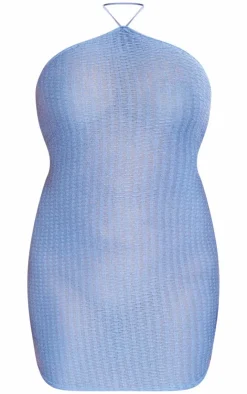 Plus Eyelash Knit Halterneck Bodycon Dress-PrettyLittleThing Clearance
