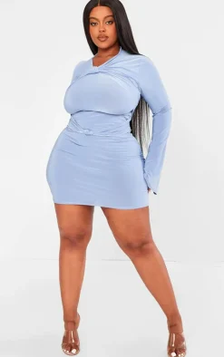 Plus Knot Front Detail Bodycon Dress-PrettyLittleThing Outlet