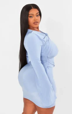 Plus Knot Front Detail Bodycon Dress-PrettyLittleThing Outlet