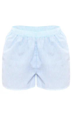 Discount PrettyLittleThing Plus Striped Boxy Short Blue