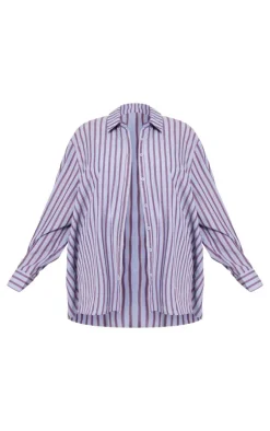 PrettyLittleThing Shirts*Plus Striped Oversized Shirt