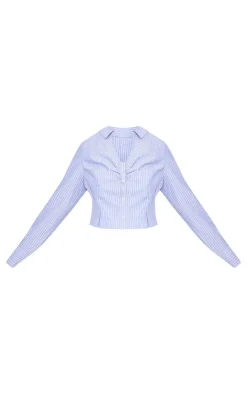 PrettyLittleThing Shirts*Plus Striped Ruching Detail Shirt
