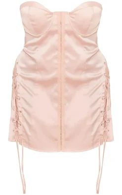 Plus Satin Bust Lace Detail Mini Dress-PrettyLittleThing Discount