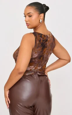 PrettyLittleThing Sleeveless Tops*Plus Devore Sleeveless Top