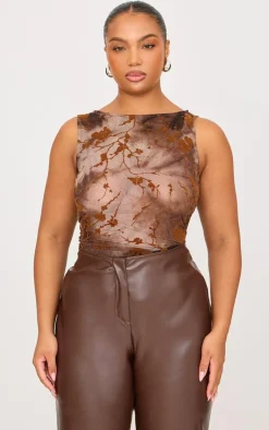 PrettyLittleThing Sleeveless Tops*Plus Devore Sleeveless Top