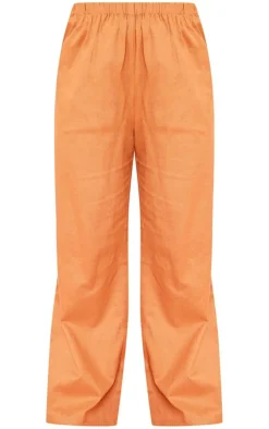 Best PrettyLittleThing Plus Linen Look Elasticated Waist Pants Brown