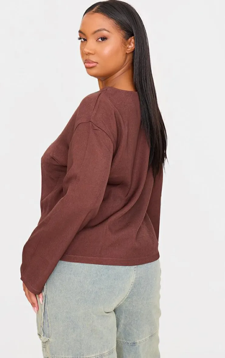 PrettyLittleThing Shirts*Plus Woven Tie Front Flared Sleeve Shirt