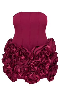 Plus Boned Corset Flower Detail Bodycon Dress-PrettyLittleThing Sale