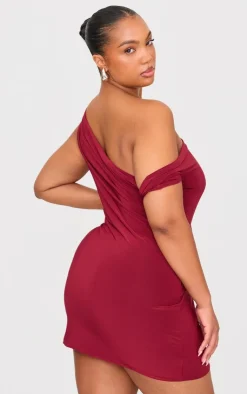 Plus Double Layer Slinky Twist Bodycon Dress-PrettyLittleThing Online