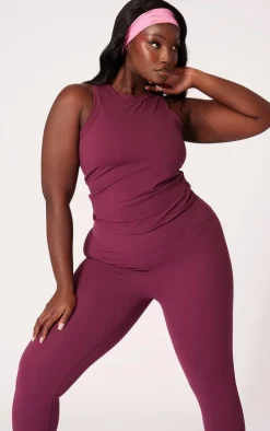 PrettyLittleThing Workout Tops*Plus Sculpt Longline Gym Racer Top