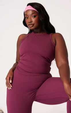 PrettyLittleThing Workout Tops*Plus Sculpt Longline Gym Racer Top