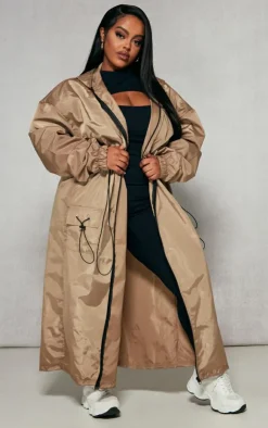 PrettyLittleThing Trench Coats*Plus Toggle Detail Midi Windbreaker