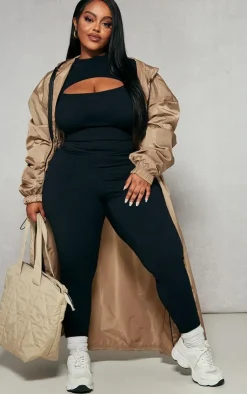 PrettyLittleThing Trench Coats*Plus Toggle Detail Midi Windbreaker
