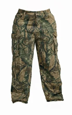 Plus Camo Detailed Print Wide Leg Jeans