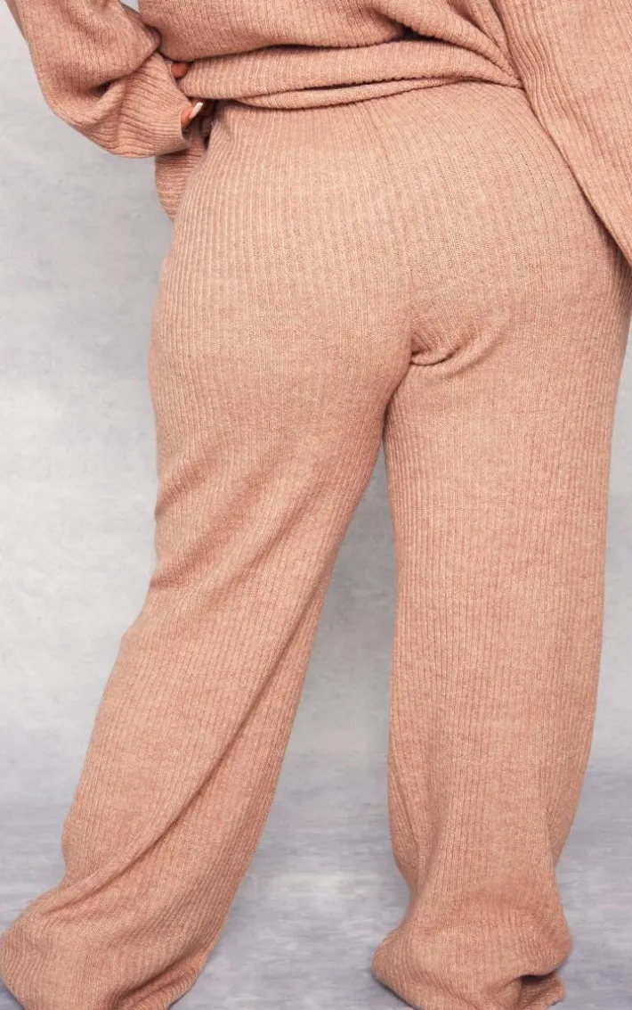 Plus Cappuccino Soft Rib Knit Pants