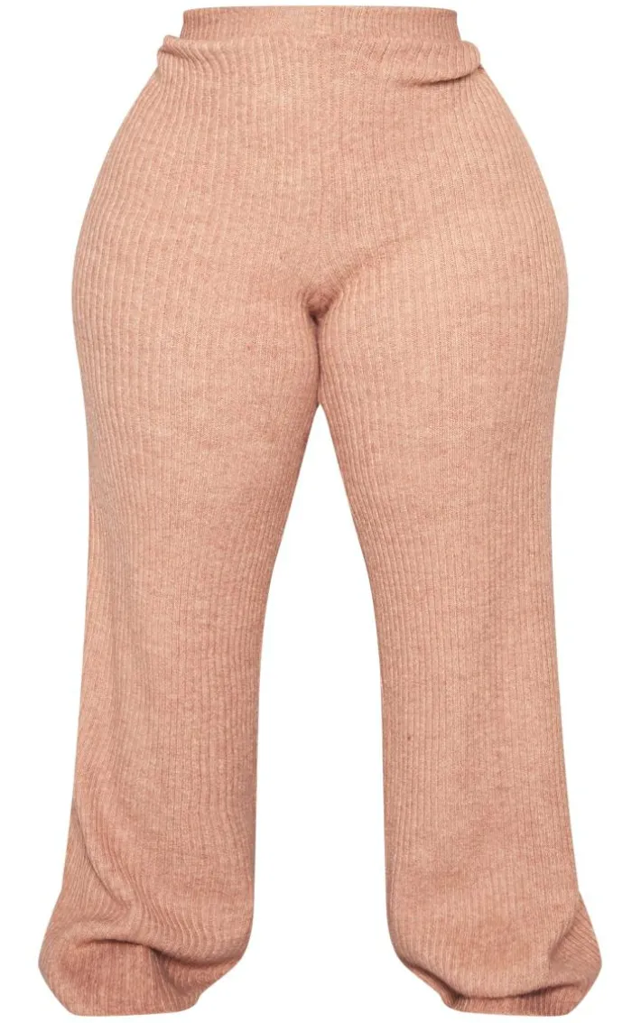 Plus Cappuccino Soft Rib Knit Pants