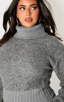 PrettyLittleThing Sweaters*Plus Contrast Textured Knit Bardot Foldover Sweater