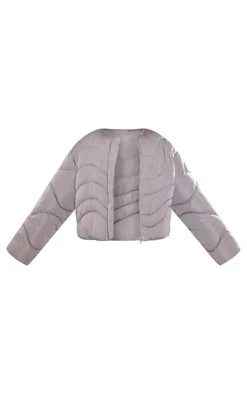 PrettyLittleThing Puffer Jackets*Plus Cropped Round Neck Puffer Jacket