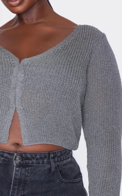 PrettyLittleThing Cardigans*Plus Knitted Hook And Eye Cardigan