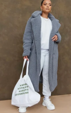 PrettyLittleThing Winter Coats & Jackets*Plus Longline Borg Coat