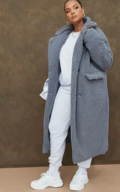 PrettyLittleThing Winter Coats & Jackets*Plus Longline Borg Coat