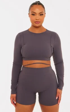 PrettyLittleThing Workout Tops*Plus Sculpt Seam Detail Gym Top