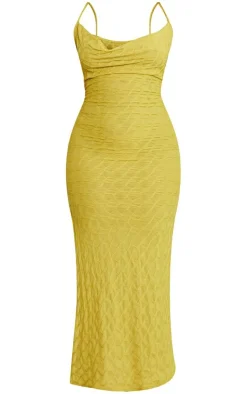 Plus Cowl Neck Textured Maxi Dress-PrettyLittleThing Sale