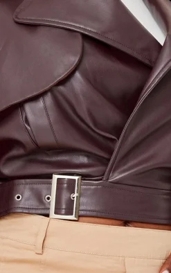 PrettyLittleThing Faux Leather Jackets*Plus Cropped Collar Detail Faux Leather Jacket